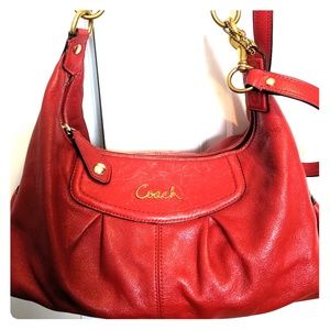 Coach Ashley satchel red leather